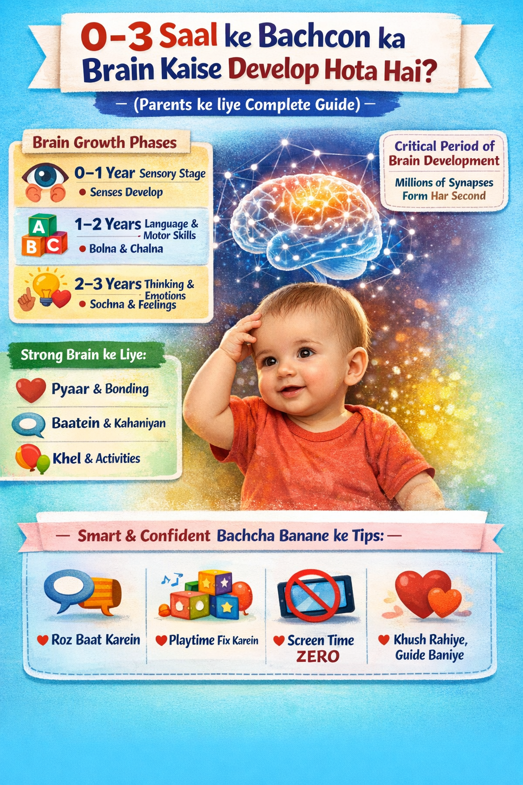 0&ndash;3 Saal ke Bachchon ka Brain Kaise Develop Hota Hai?